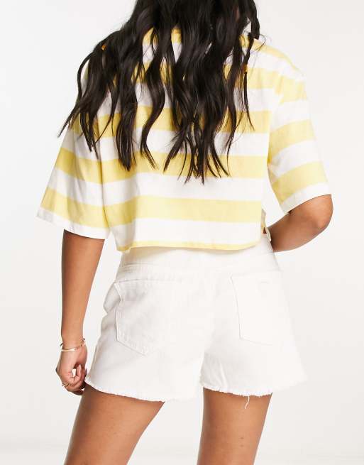 Yellow hot sale ripped shorts