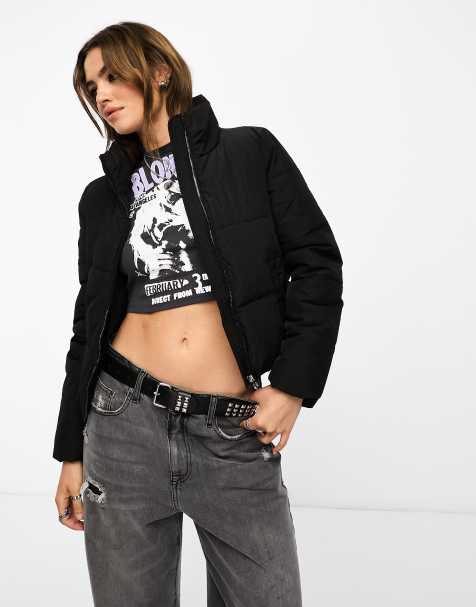 ONLY padded high neck jacket in black - view 1