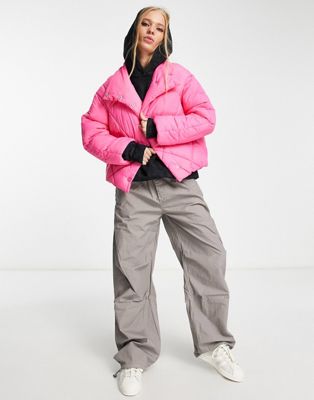 Only Padded Jacket In Bright Pink