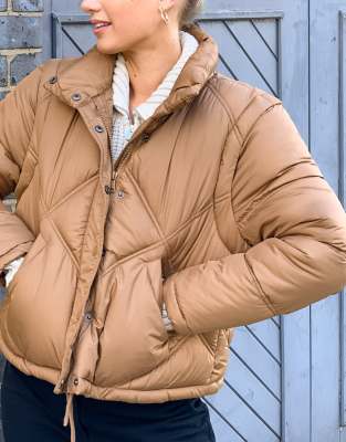 tan padded coat