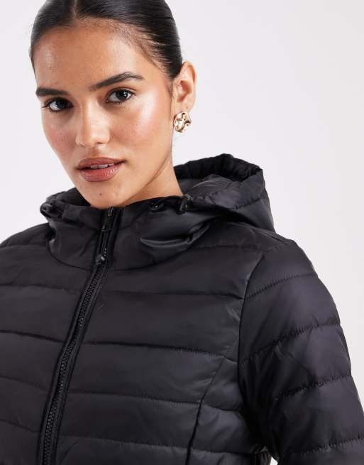 Only padded jacket with hood in black , 3 of 4