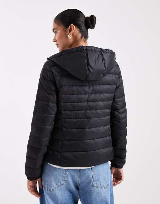 Only padded jacket with hood in black , 4 of 4