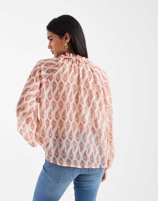 ONLY paisley print blouse in pink, 4 of 4