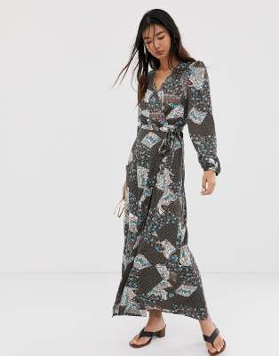paisley wrap dress
