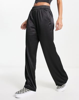 Only Pantalon large en satin Noir ASOS