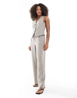 ONLY - Pantalon large habillé d'ensemble - Beige-Neutre