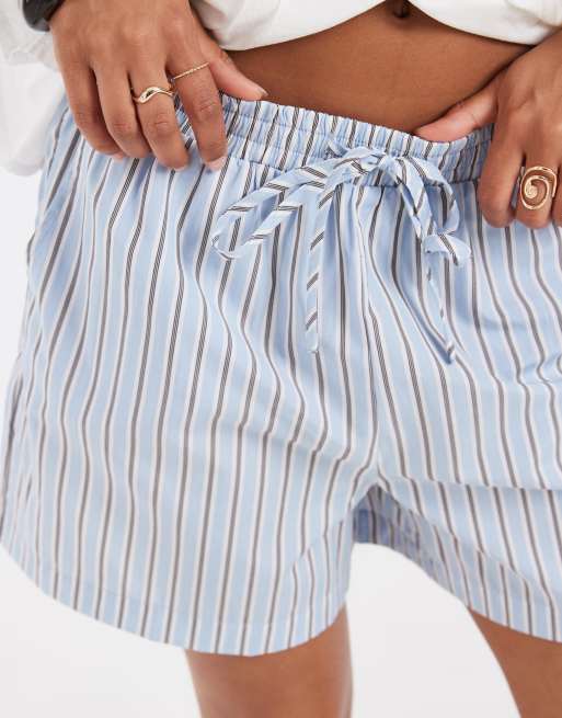 ONLY - Pantaloncini azzurri a righe, 4 di 5
