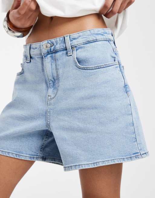 ONLY - Pantaloncini in denim elasticizzato azzurri, 3 di 5
