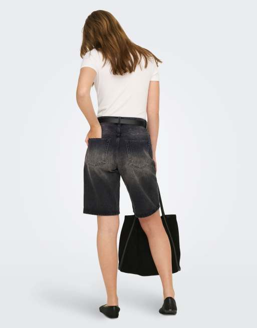 ONLY pantalones cortos vaqueros en negro lavado, 2 de 7