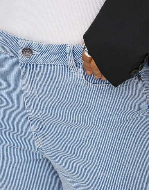 ONLY pantalones de pernera ancha en denim azul claro, 5 de 7