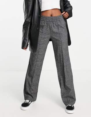 Only wide leg check pants in grey  - ASOS Price Checker