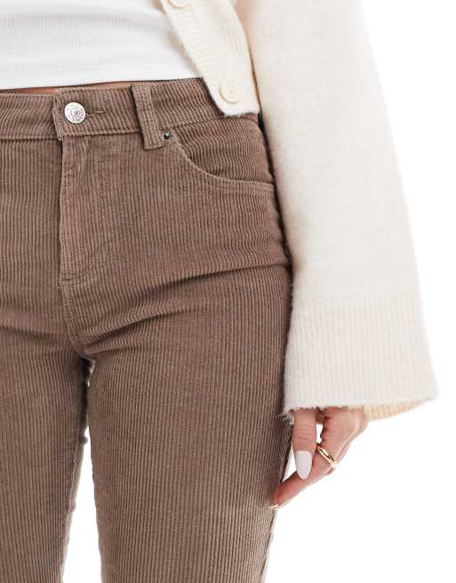 ONLY - Pantaloni a zampa in velluto a coste marroni, 5 di 5