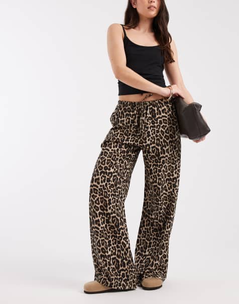 ONLY - Pantaloni con laccetti e stampa animalier - view 1
