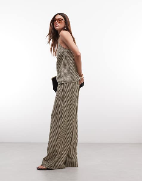 Only - Pantaloni neri a righe in coordinato - view 1