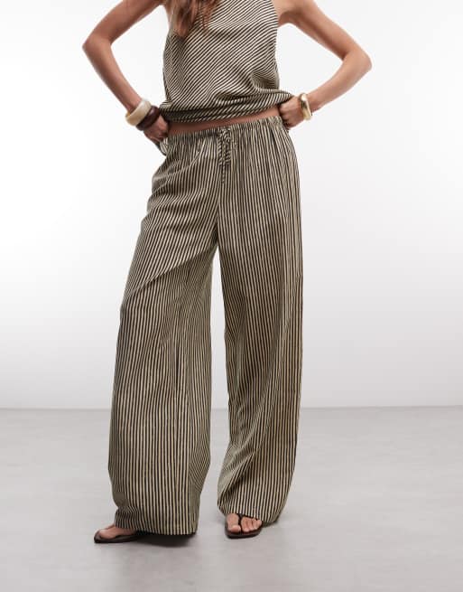 Only - Pantaloni neri a righe in coordinato, 2 di 9