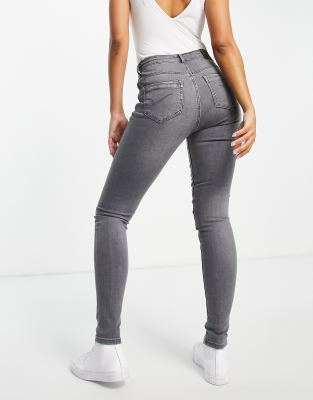 Only - Paola Life - Skinny denim jeans met hoge taille in grijs | ASOS