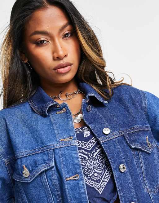 ASOS DESIGN denim patchwork jacket