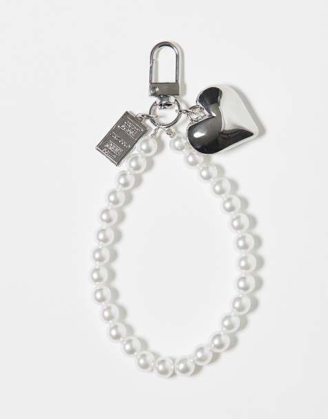 ONLY pearl bag charm in silver - view 1