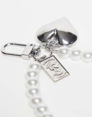 Only Pearl Bag Charm In Silver