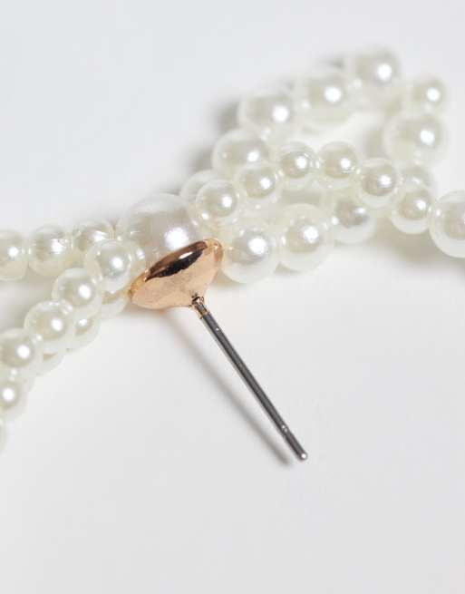 ONLY pearl bow earrings in white, 4 of 4