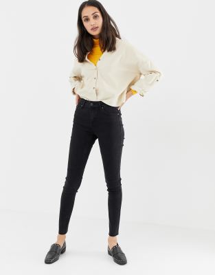 mid rise raw hem jeans
