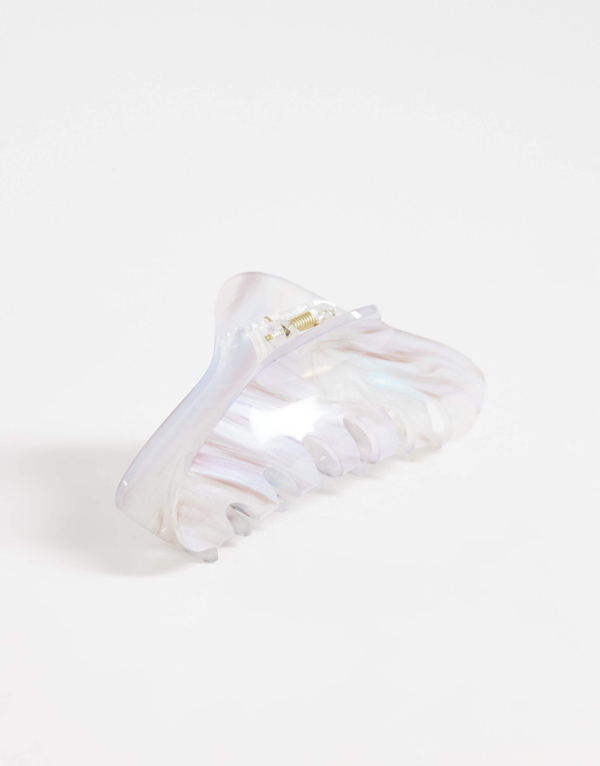 only pearlescent hairclip in white