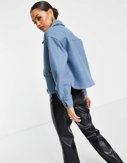 Only Petite – Blå, kort skjortjacka , 2 av 4