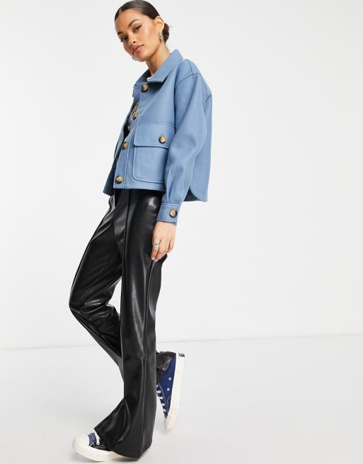 Only Petite – Blå, kort skjortjacka , 3 av 4