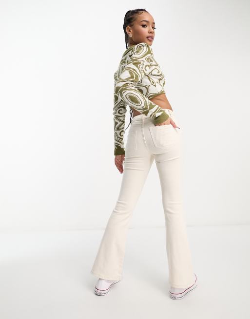 Only Petite Blush flared jeans in ecru, 3 of 5