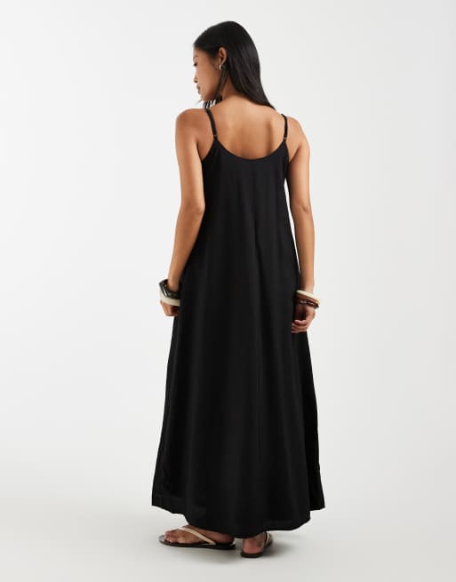 ONLY Petite cami maxi dress in black, 4 of 4