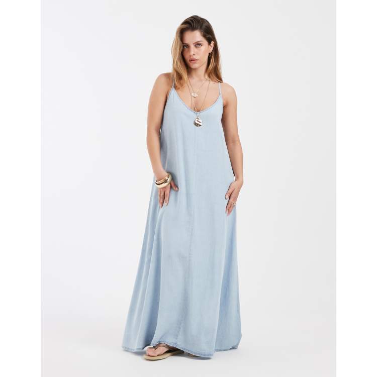 denim maxi dress petite Buy Ro&Zo Blue Petite Denim Puff Sleeve Maxi Dress from Next USA