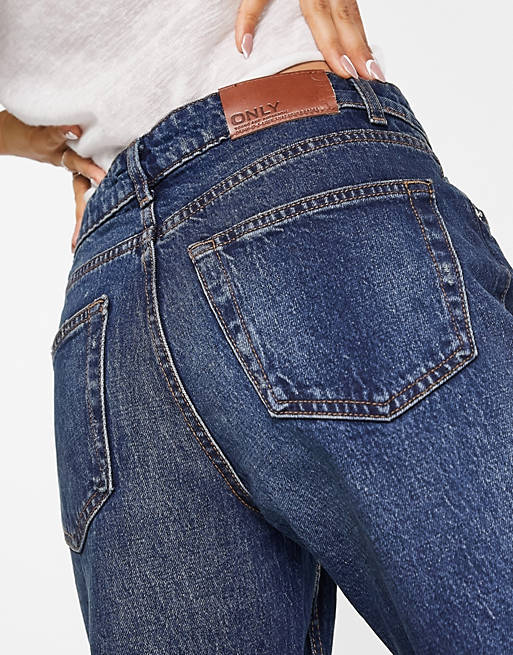 Jeans Only Petite dad jean in mid blue wash 