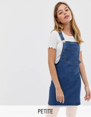 petite denim dungaree dress