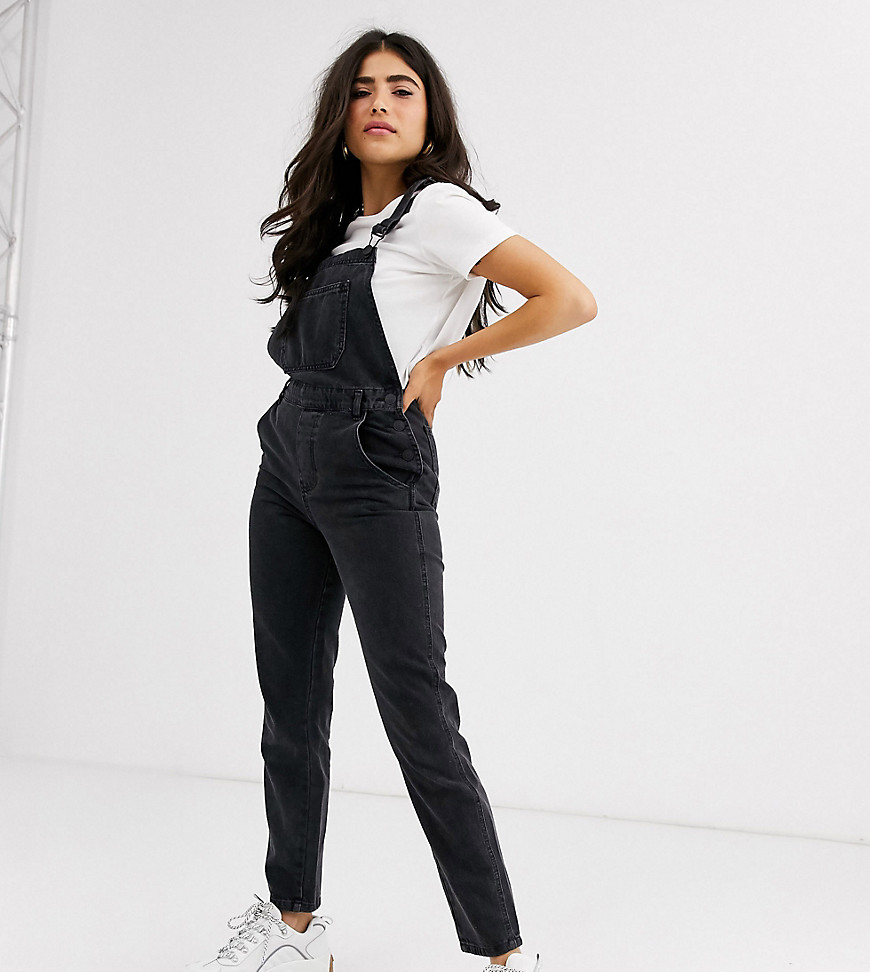 Only Petite dungaree in washed black