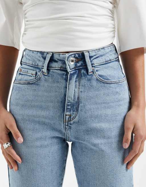 ONLY Petite - Emily - Jeans dritti a vita alta blu chiaro, 5 di 5