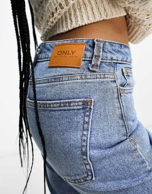 Only Petite Emily straight leg jeans in medium blue , 2 of 5