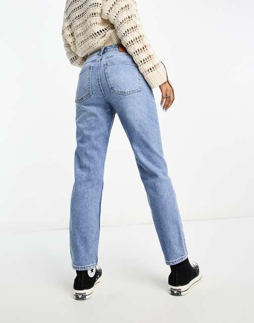 Only Petite Emily straight leg jeans in medium blue , 3 of 5