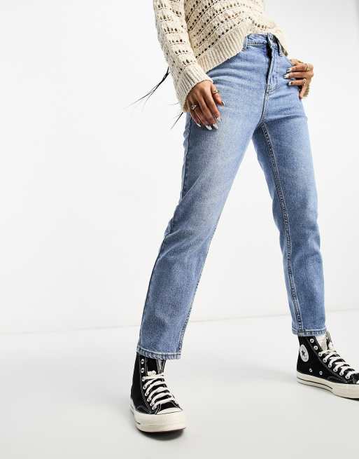 Only Petite Emily straight leg jeans in medium blue , 4 of 5