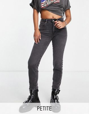 Only Petite Emily straight leg jeans in washed grey - ASOS Price Checker