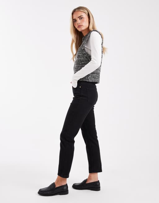 ONLY Petite – Emily – Svarta jeans med raka ben och hög midja, 3 av 5