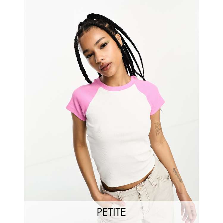 Pink and hot sale white tee