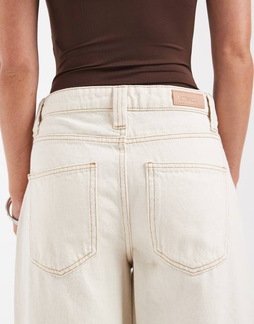 ONLY Petite – Frankie – Barrel-Leg-Jeans in Ecru mit hohem Bund, 4 von 5