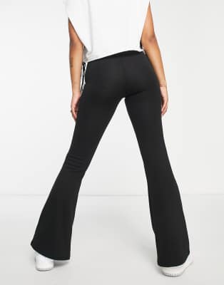 black stretchy flare pants