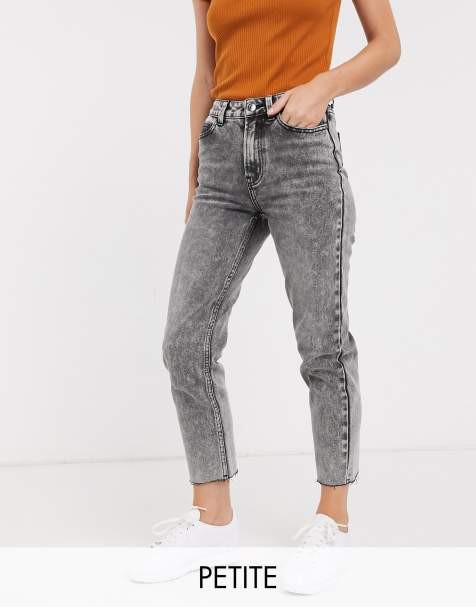Only Petite high waisted denim jean in acid wash