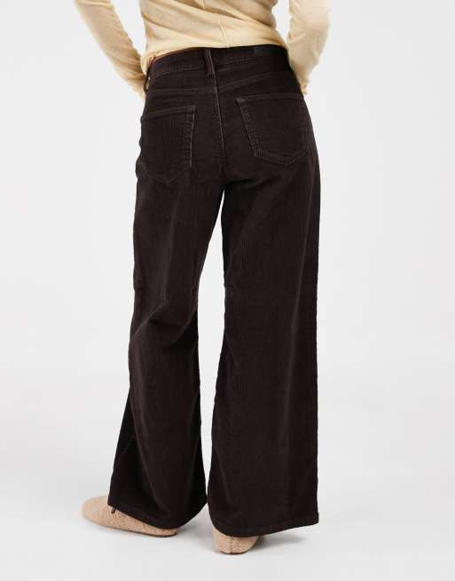 ONLY Petite Hope high waist wide leg cord trousers in dark brown, 5 of 5