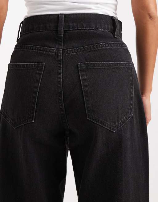 ONLY Petite Hope high waisted wide leg jeans in black, 5 of 5