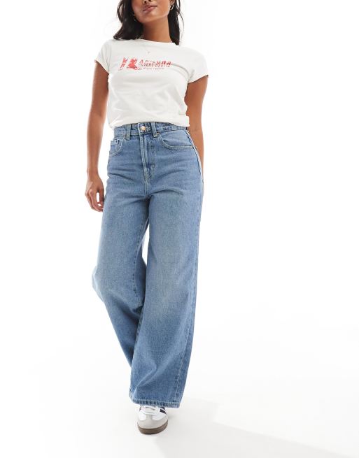 ONLY Petite - Hope - Jean ample à taille haute - Bleu clair , 4 de 5