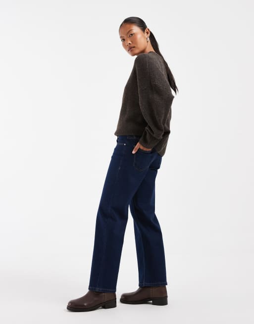 ONLY Petite jean large taille basse Judy bleu foncé délavé, 2 de 5
