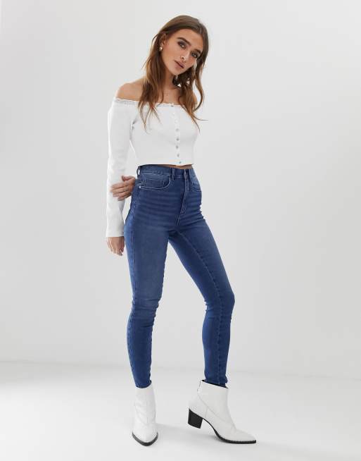 Jean skinny clearance femme bleu foncé