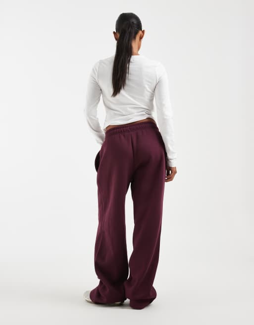 ONLY Petite - Joggers a fondo ampio color prugna scuro, 4 di 5